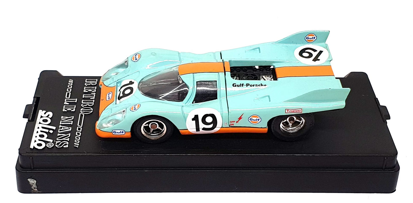 Solido 1/43 Scale 2421 - Gulf Porsche 917 K7 #19 1971 - Lt. Blue/Orange