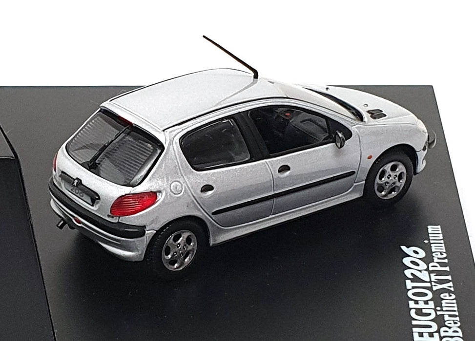 Norev 1/43 Scale 99206P - 1998 Peugeot 206 Berline XT Premium - Silver 