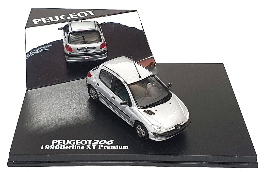 Norev 1/43 Scale 99206P - 1998 Peugeot 206 Berline XT Premium - Silver 