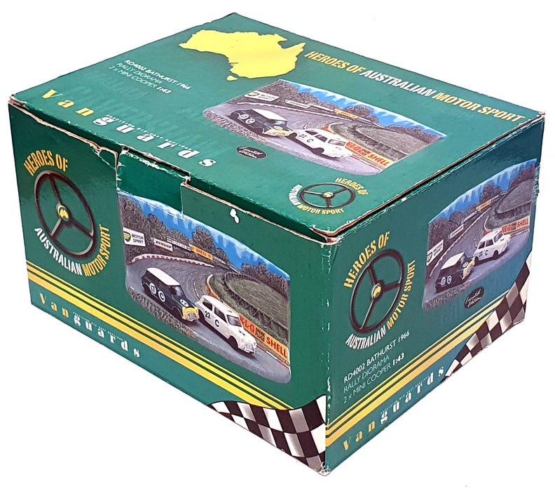 Vanguards 1/43 Scale RD4002 - 2x Mini Cooper Bathurst 1966 Rally Diorama