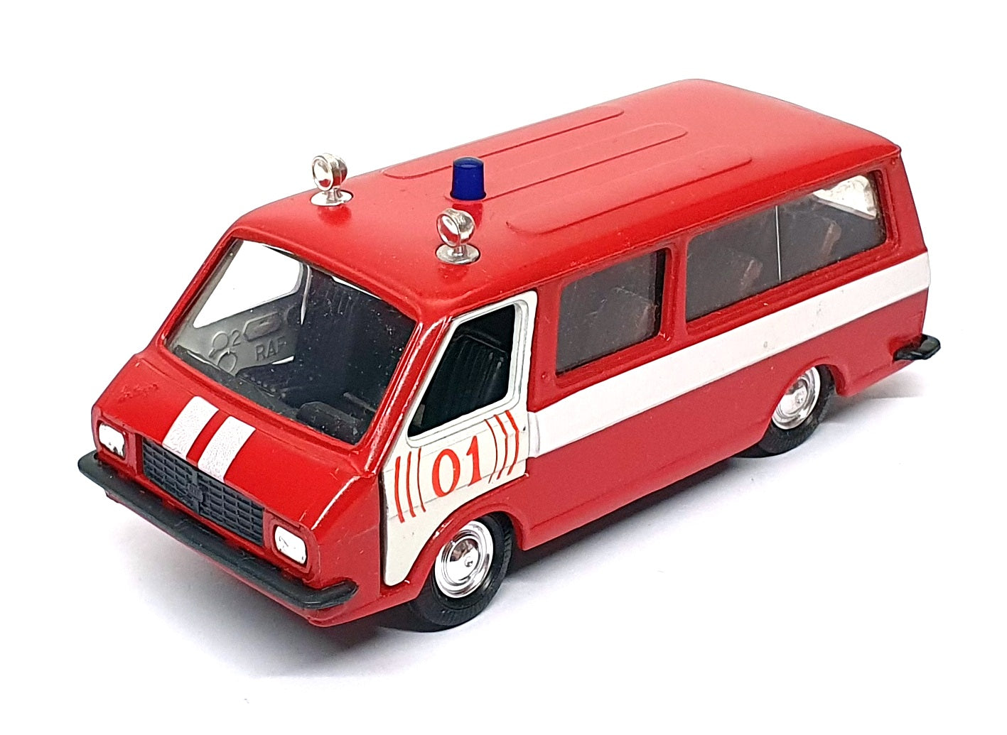 Russian Brand 1/43 Scale RB012 - RAF-2203 Fire Dept. Minibus - Red/White