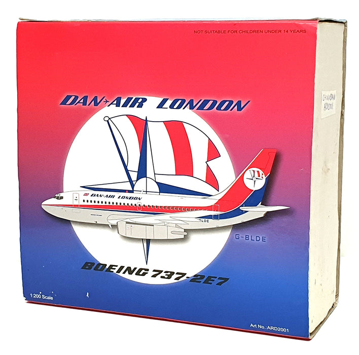 China Brand 1/200 Scale ARD2001 - Boeing 737-2E7 Aircraft Dan Air London G-BLDE