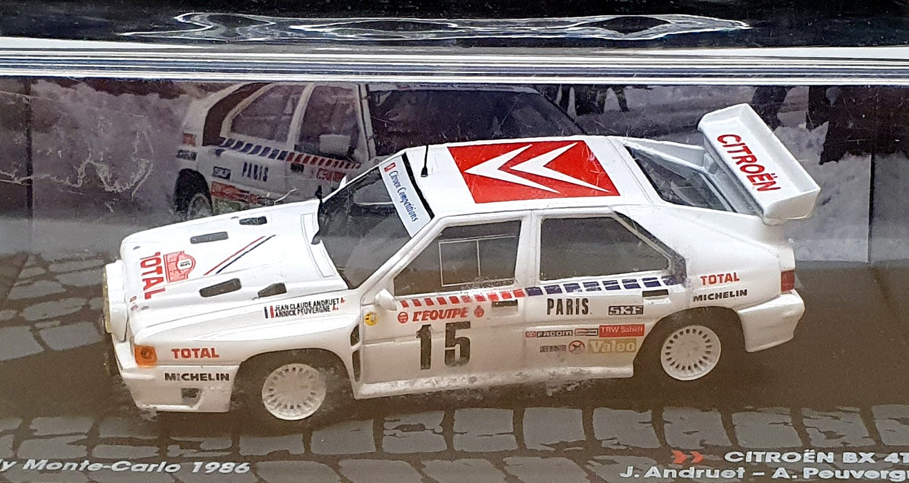 Altaya 1/43 Scale AT86BX - Citroen BX 4TC #15 Monte Carlo Rally 1986