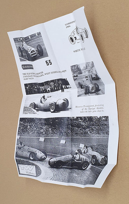 TW Collection 1/43 Scale Unbuilt Kit 55 - Gordini 2.5 GP F1 Car 1954