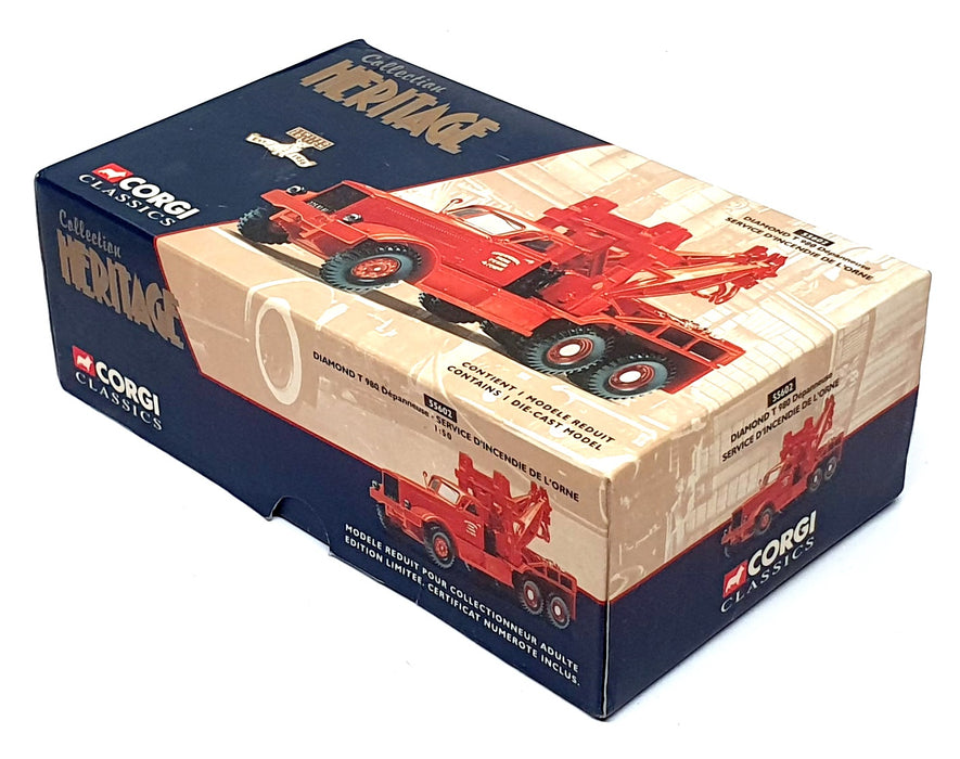 Corgi 1/50 Scale 55602 - Diamond T 980 Truck Orne Fire Department - Red