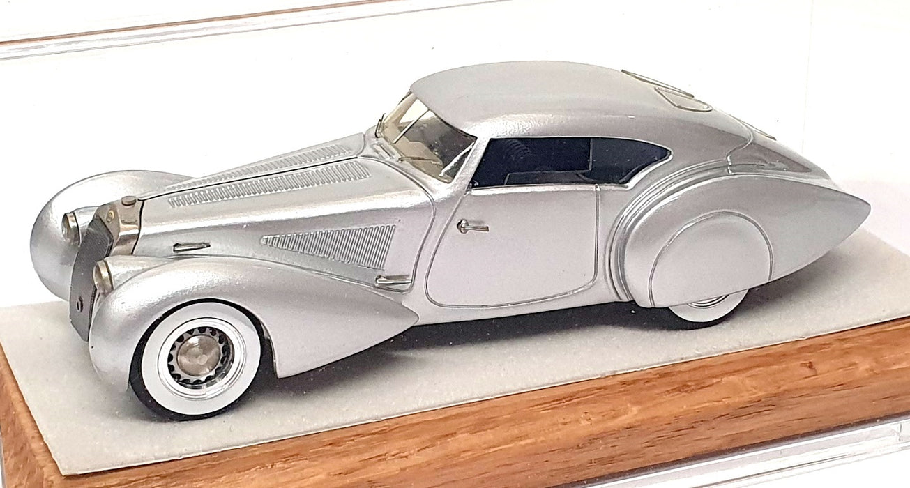 Heco 1/43 Scale Chal004 - 1937 Delage D8 120-S Pourtout Aero Coupe - Silver