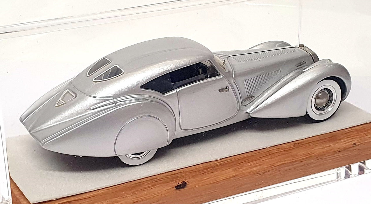 Heco 1/43 Scale Chal004 - 1937 Delage D8 120-S Pourtout Aero Coupe - Silver