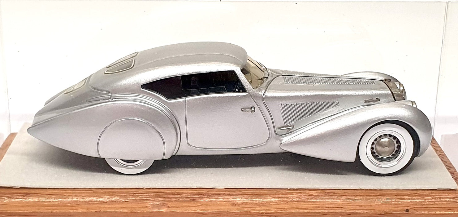 Heco 1/43 Scale Chal004 - 1937 Delage D8 120-S Pourtout Aero Coupe - Silver
