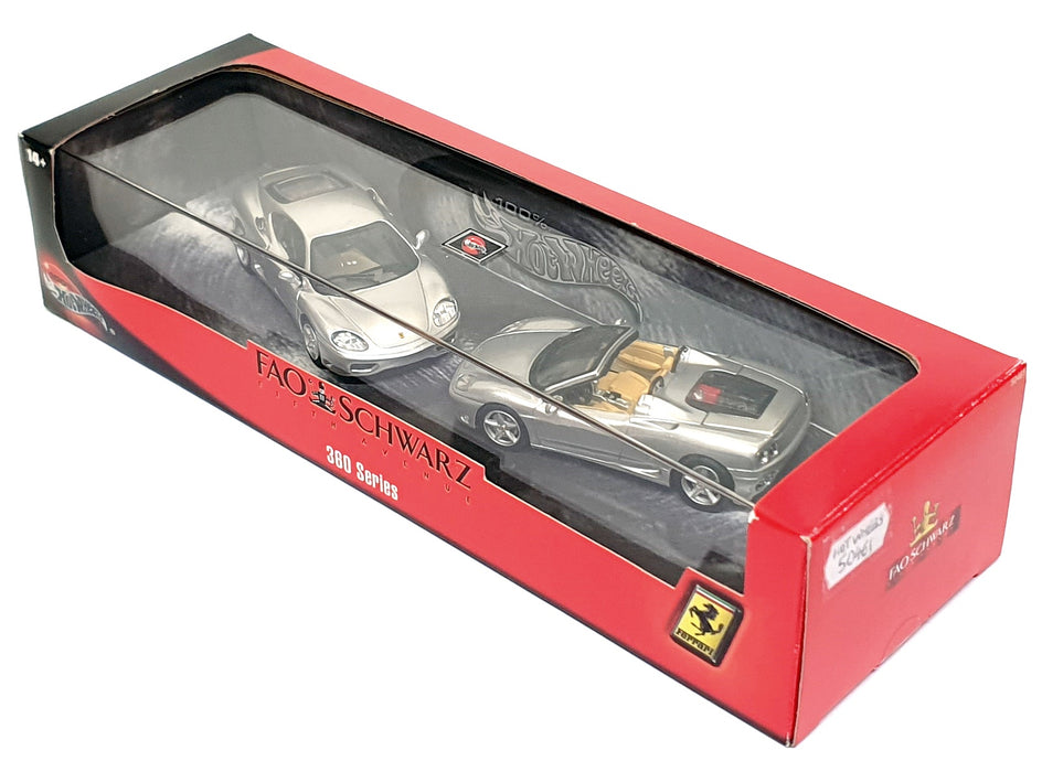Hot Wheels 1/43 Scale 50461 - Ferrari 360 Series 2 Piece Set - Silver