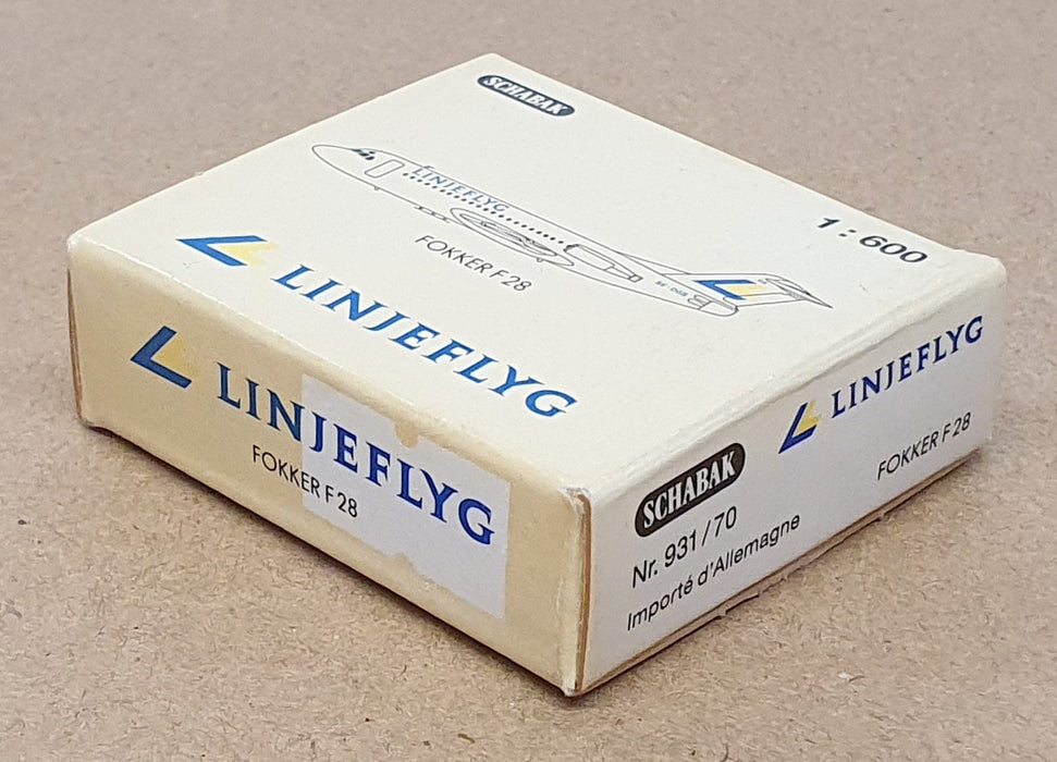 Schabak 1/600 Scale 931/70 - Fokker F28 Aircraft Linjeflyg SE-DGS