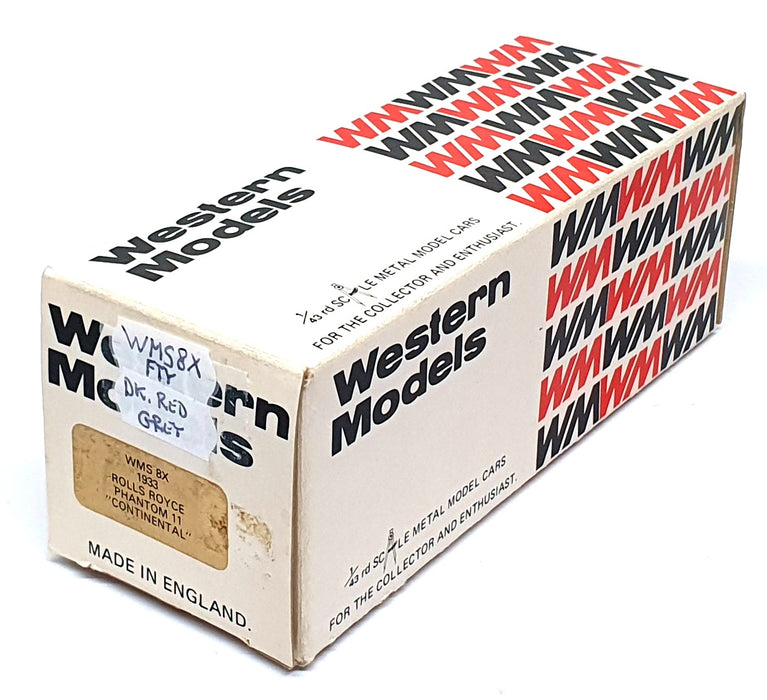 Western Models 1/43 Scale WMS8X 1933 Rolls Royce Phantom II Cont. Dk. Red/Grey