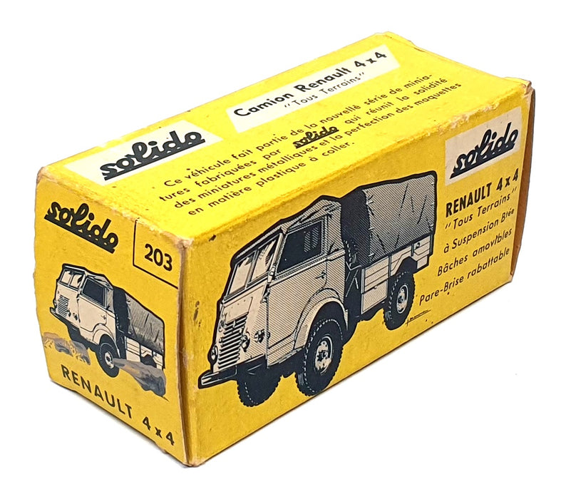 Solido 9.5cm Long Diecast 203 - Renault 4x4 France Military Truck - Beige