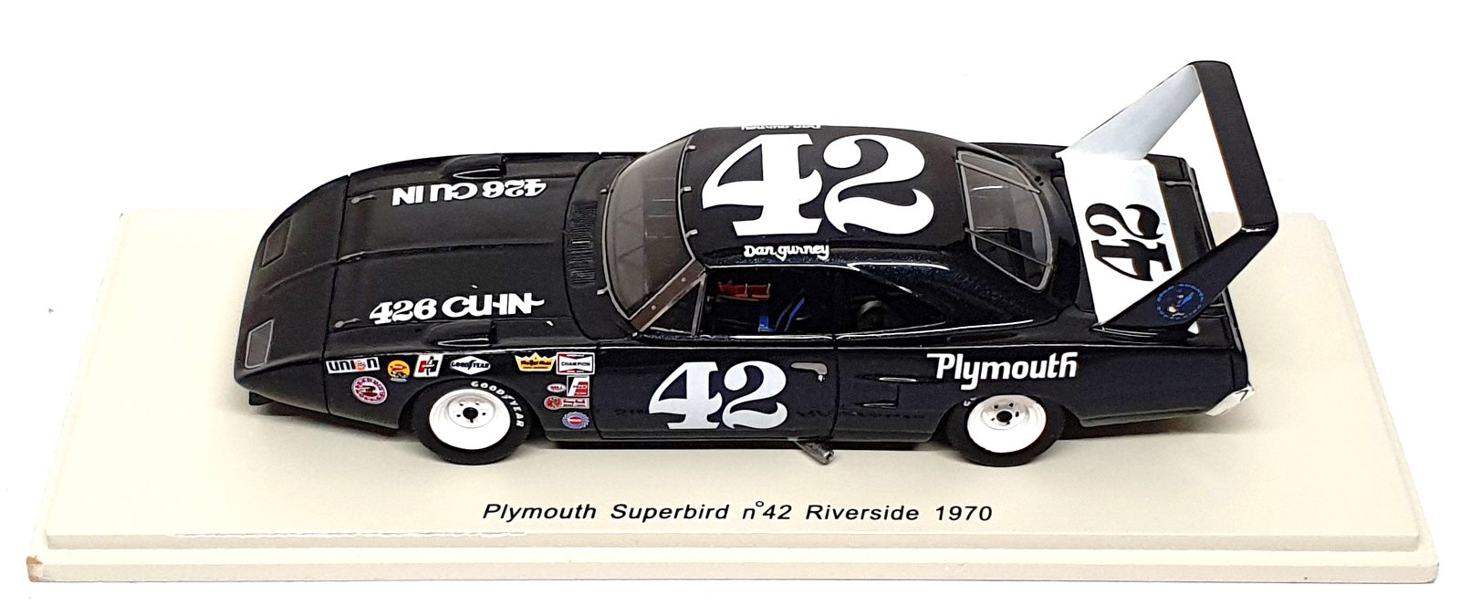 Spark 1/43 Scale S3596 - Plymouth Superbird #42 Riverside 1970 Dan Gurney