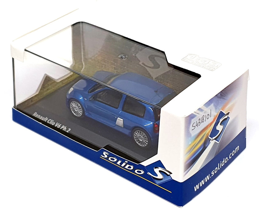 Solido 1/43 Scale S4318101 - 2003 Renault Clio V6 Ph.2 - Iliade Blue
