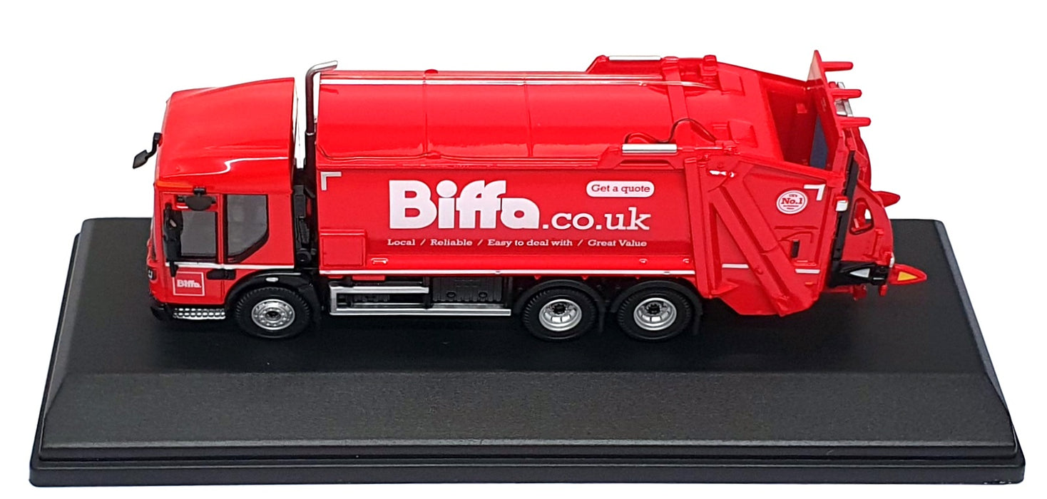Oxford Diecast 1/76 Scale 76DE001 Dennis Eagle Olympus Refuse Truck Biffa - Red