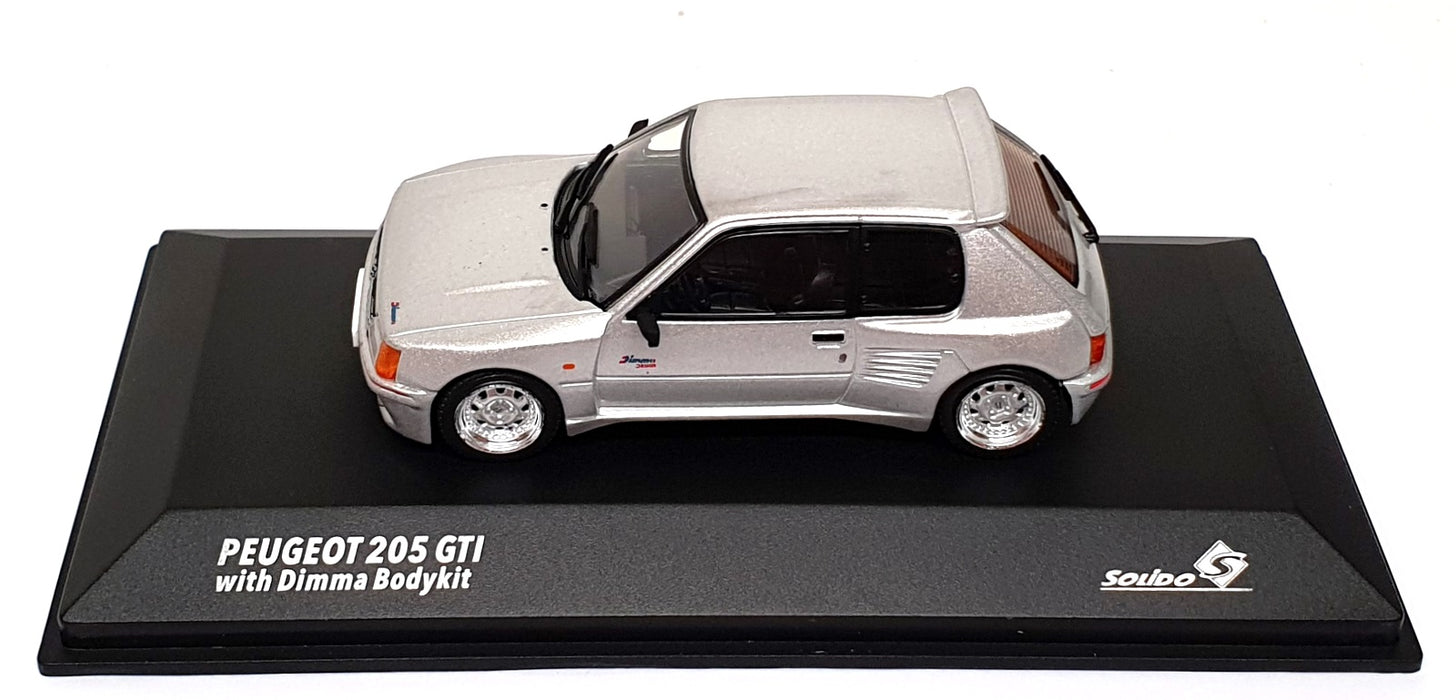Solido 1/43 Scale S4310809 - Peugeot 205 GTI With Dimma Bodykit - Silver