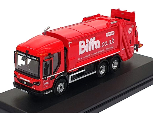 Oxford Diecast 1/76 Scale 76DE001 Dennis Eagle Olympus Refuse Truck Biffa - Red