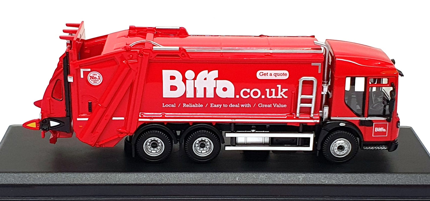 Oxford Diecast 1/76 Scale 76DE001 Dennis Eagle Olympus Refuse Truck Biffa - Red