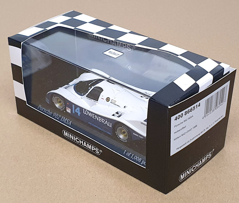 Minichamps 1/43 Scale 400 866514 - Porsche 962 #14 IMSA 500Km Mid-Ohio 1986