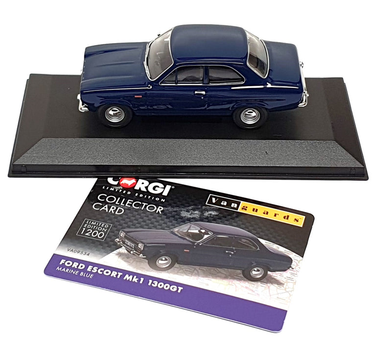 Vanguards 1/43 Scale VA09534 - Ford Escort Mk1 1300 GT - Marine Blue