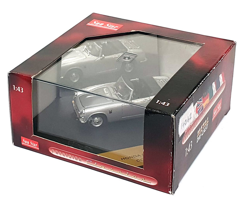 Sun Star 1/43 Scale 14042 - 1965 Honda S800 Open Convertible - Silver 