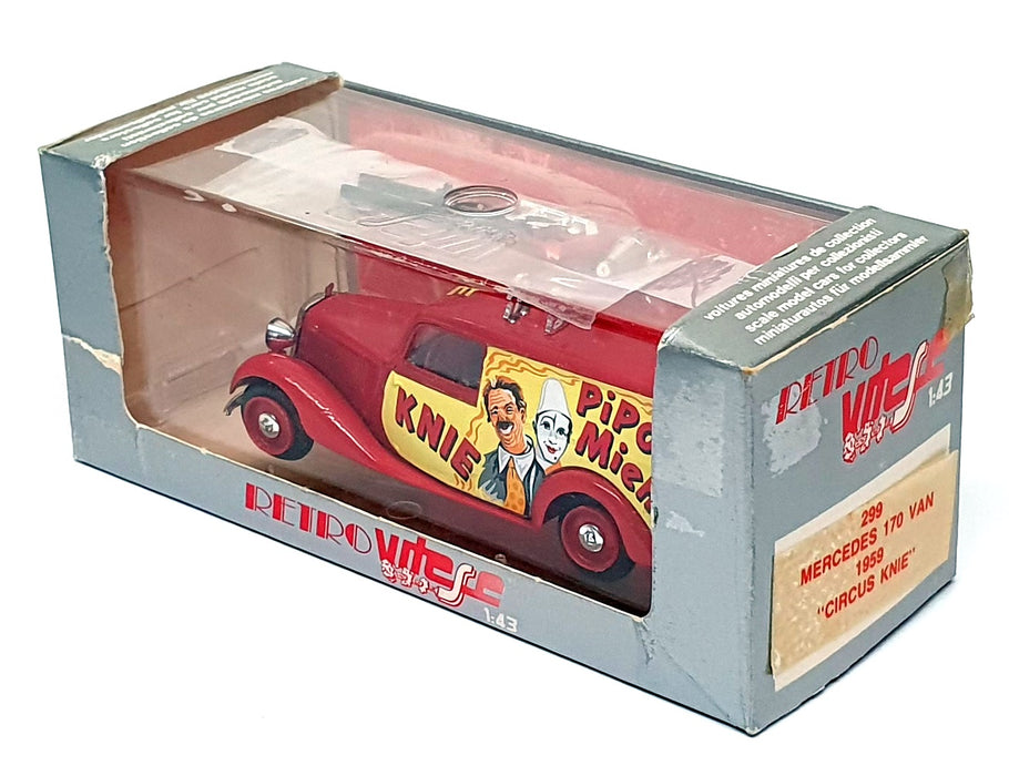 Vitesse 1/43 Scale 299 - 1959 Mercedes Benz 170 Van Circus Knie - Red