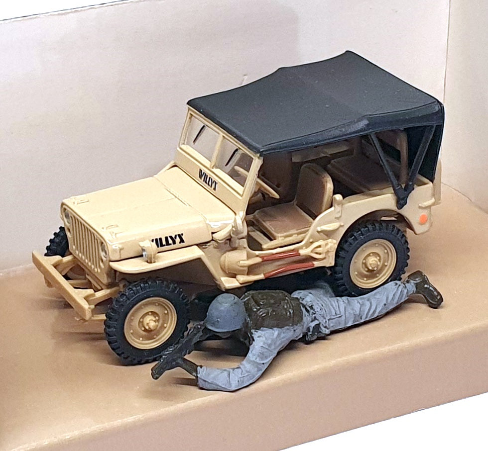Cararama 1/43 Scale Diecast 00950 - Willys Jeep + Figure - Beige