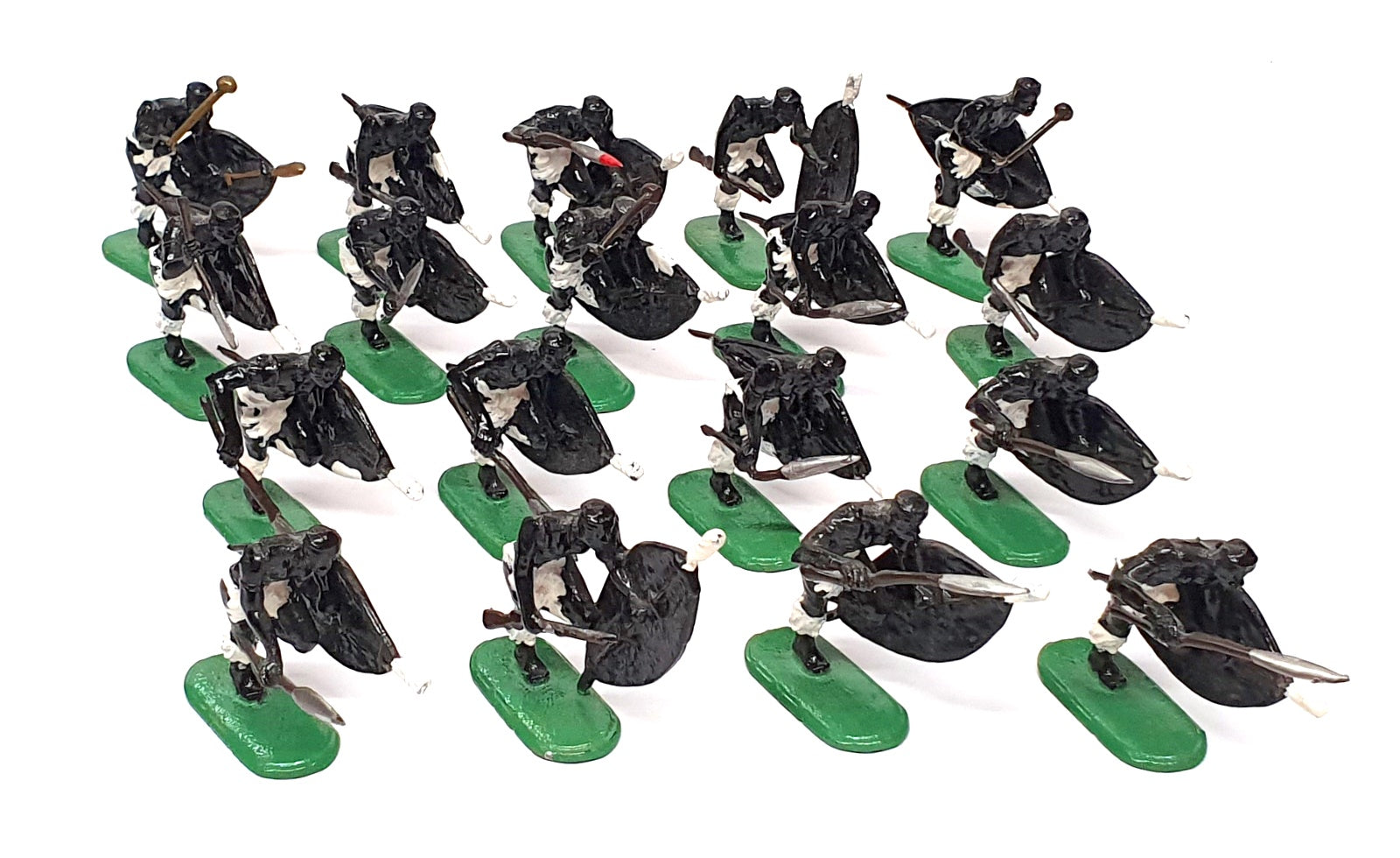 Unknown Brand ZF018 - 18x Zulu Warrior Metal Figures Appx 50mm Tall