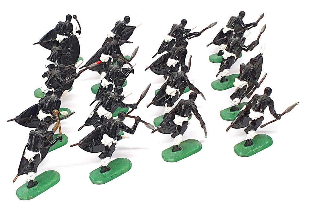 Unknown Brand ZF018 - 18x Zulu Warrior Metal Figures Appx 50mm Tall
