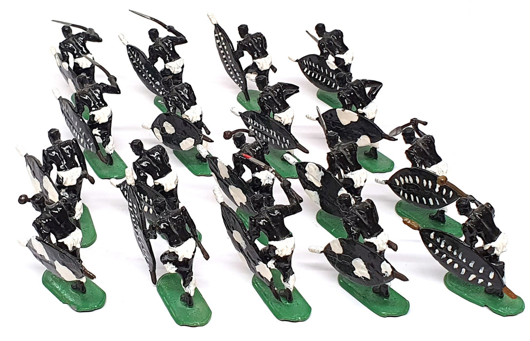 Unknown Brand ZF018 - 18x Zulu Warrior Metal Figures Appx 50mm Tall