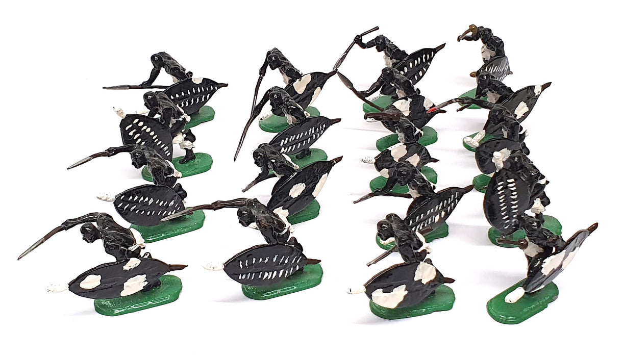 Unknown Brand ZF018 - 18x Zulu Warrior Metal Figures Appx 50mm Tall