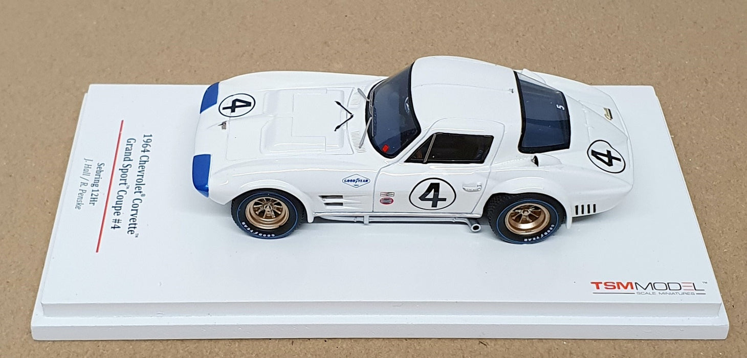 TSM 1/43 Scale TSM124321 - 1964 Chevrolet Corvette #4 12h Sebring Hall/Penske
