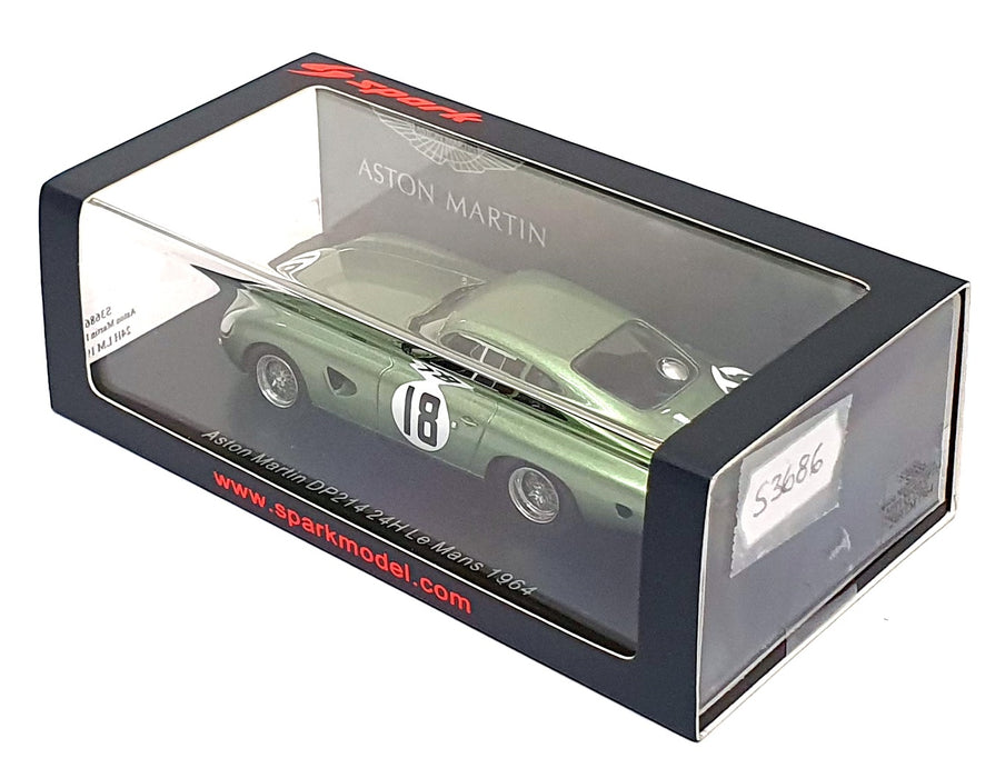 Spark 1/43 Scale S3686 - Aston Martin DP214 #18 24H Le Mans 1964 - Green