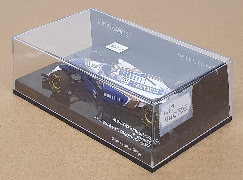 Minichamps 1/43 Scale 417 940702 - Williams Renault FW16 French GP 1994 Mansell