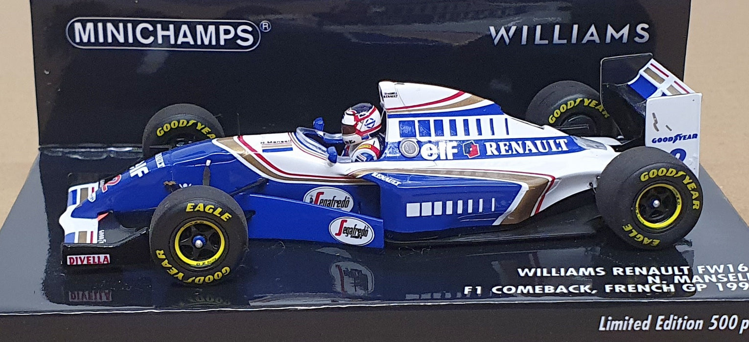 Minichamps 1/43 Scale 417 940702 - Williams Renault FW16 French GP 1994 Mansell