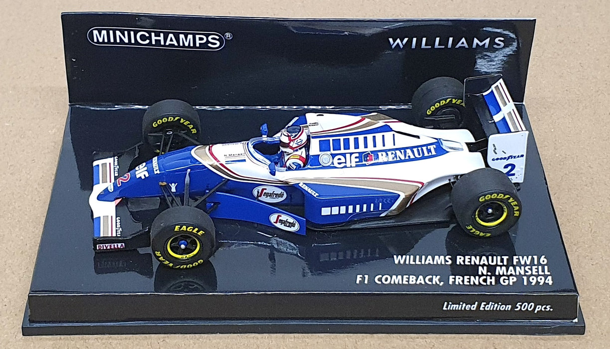 Minichamps 1/43 Scale 417 940702 - Williams Renault FW16 French GP 1994 Mansell
