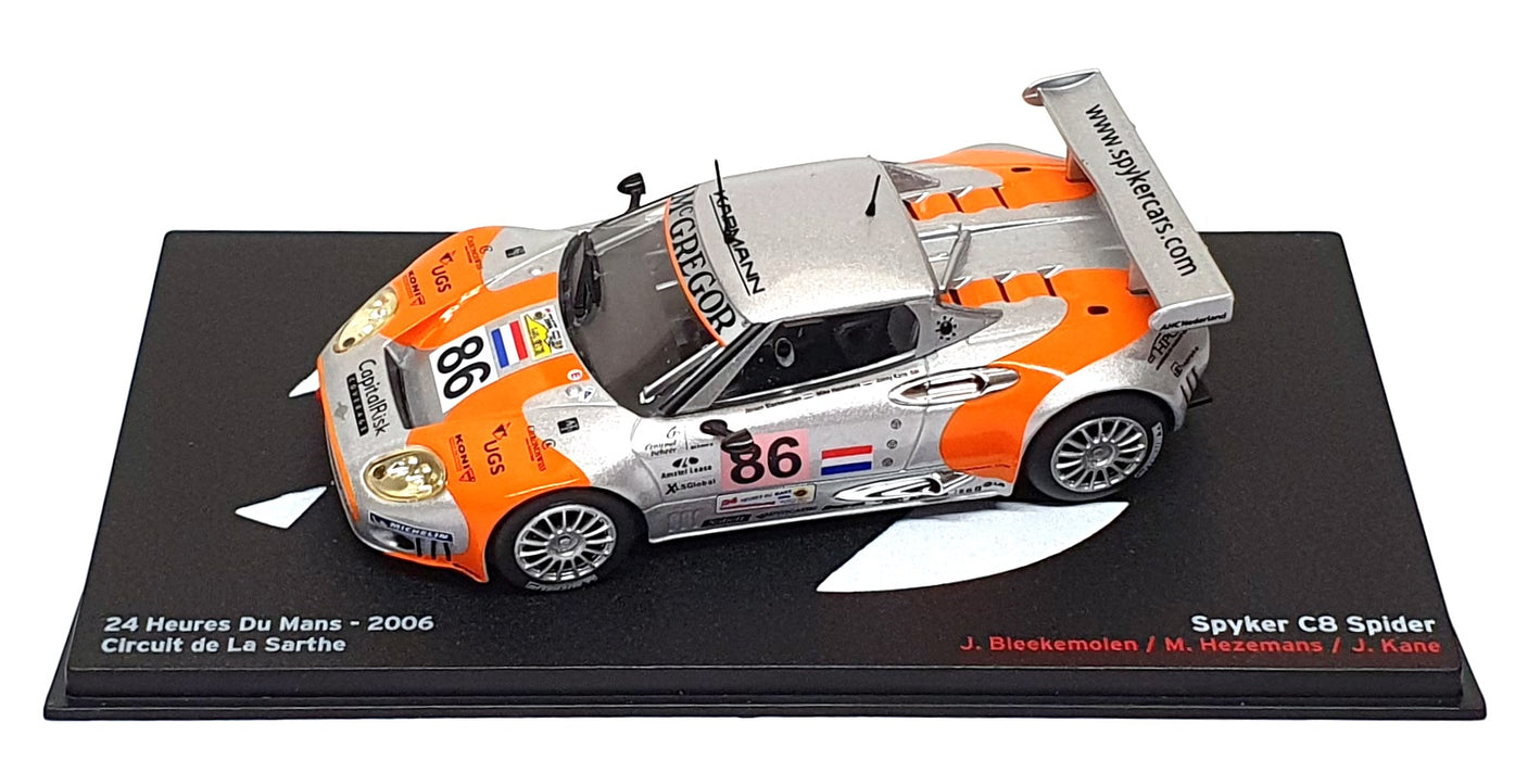 Altaya 1/43 Scale CB8606 - Spyker C8 Spider #86 24h Le Mans 2006 - Silver/Orange