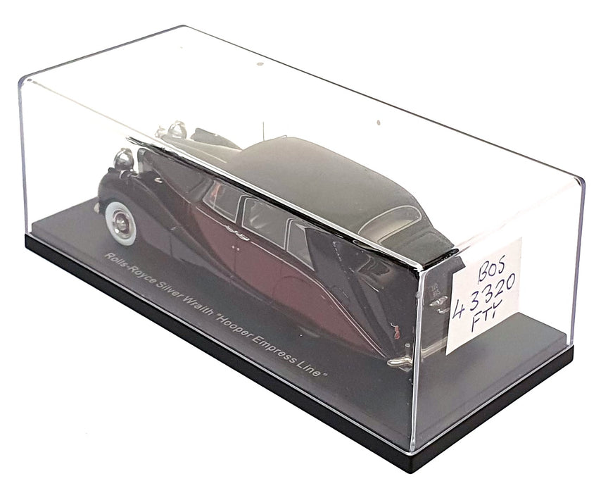 BOS 1/43 Scale 43320 - Rolls Royce Silver Wraith Hooper - Maroon/Black