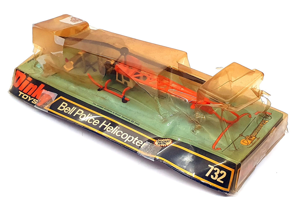 Dinky Toys Original Diecast 732 - Bell Police Helicopter - Blue/White/Orange