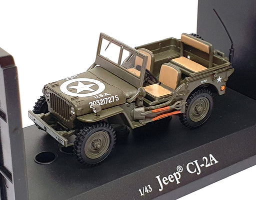 Cararama 1/43 Scale WJ727S - Willys Jeep CJ-2A US Army - Green