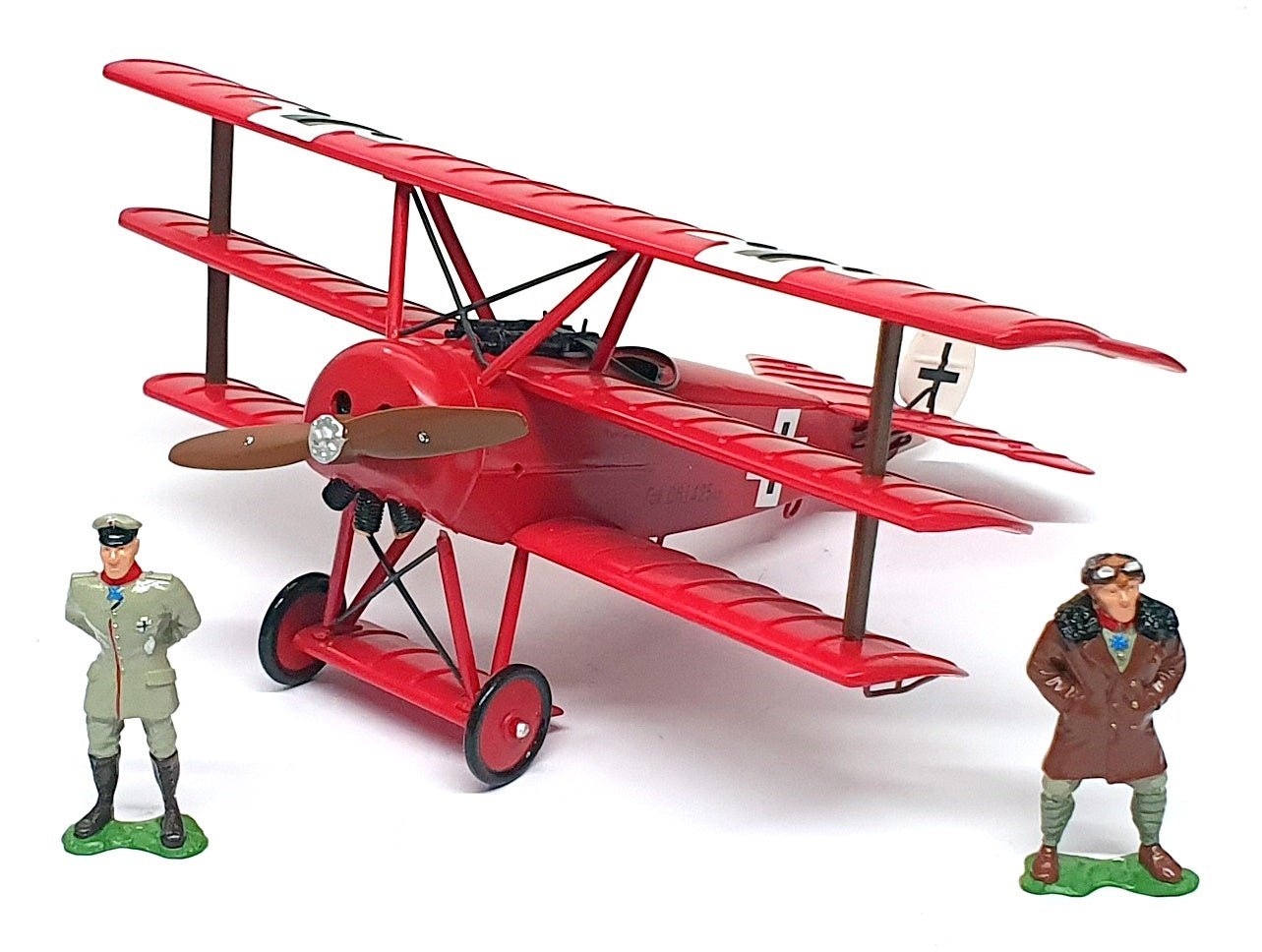 Britains 1/32 Scale 00158 - WWI Fokker DR1 With Manfred & Lothair Figures - Red