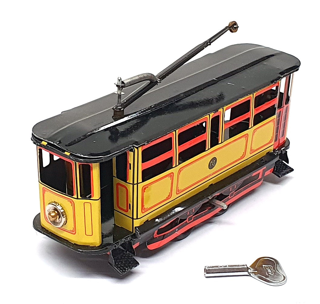 Jaya Toys Appx 17cm Long TR016 - Tin Plate Toy Tram Car With Key