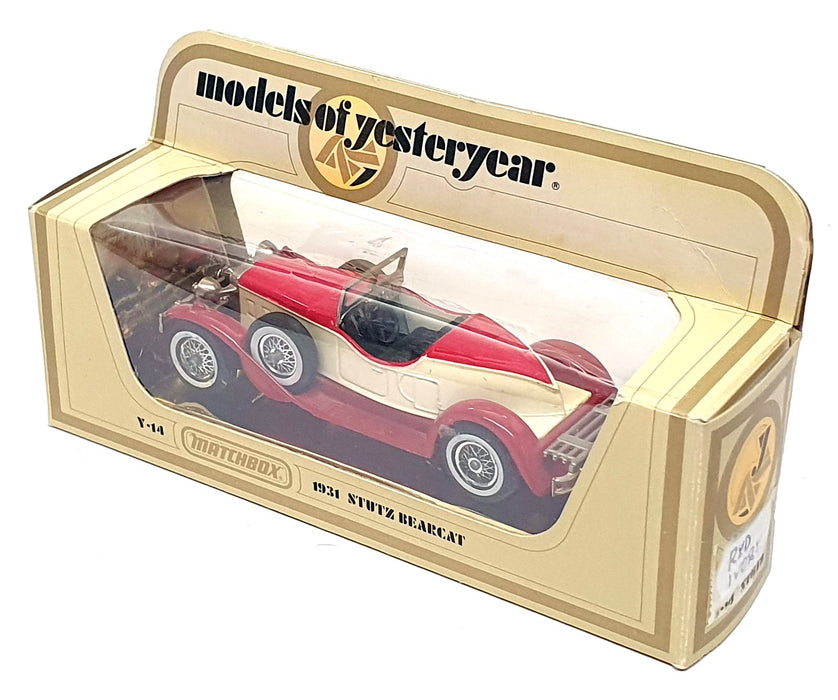 Matchbox 11cm Long Diecast Y-14 - 1931 Stutz Bearcat - Red/Ivory