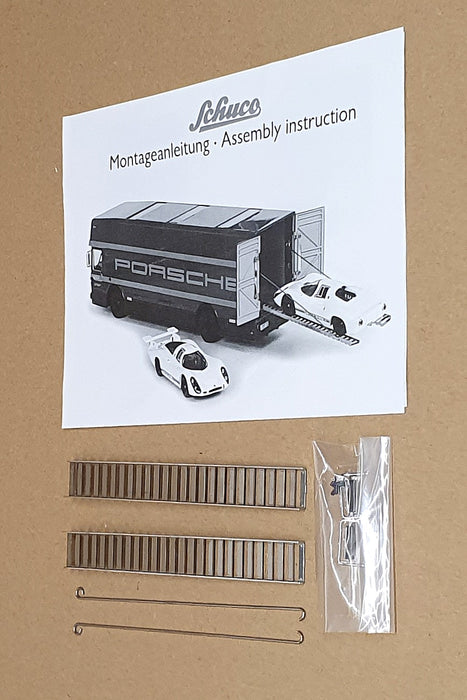 Schuco 1/43 Scale 450372700 - Mercedes Truck & 2 Porsche 908 Langheck/Kurzheck