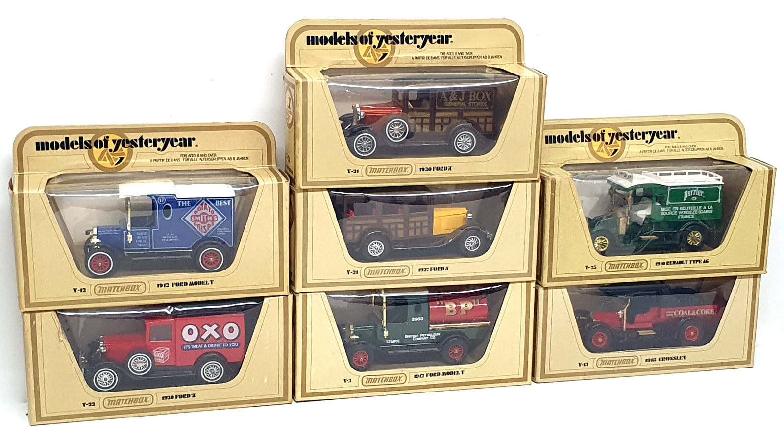 Matchbox Diecast LD07S7 - 7x Assorted Vans & Trucks Ford (5) Crossley & Renault