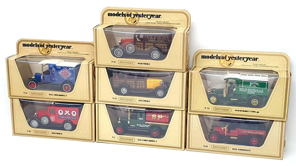 Matchbox Diecast LD07S7 - 7x Assorted Vans & Trucks Ford (5) Crossley & Renault