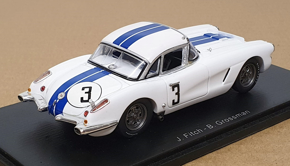 Spark 1/43 Scale S1539 - Chevrolet Corvette #3 8th Le Mans 1960 Fitch/Grossman