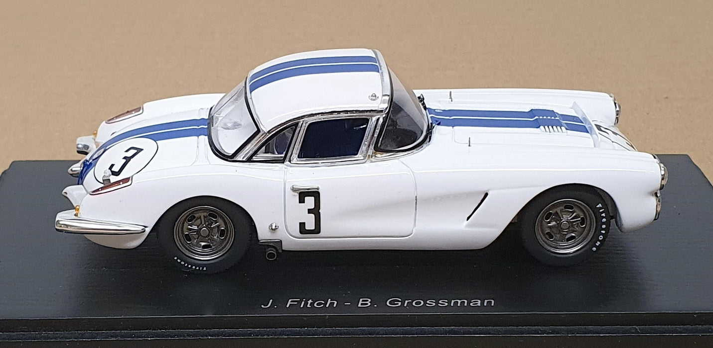 Spark 1/43 Scale S1539 - Chevrolet Corvette #3 8th Le Mans 1960 Fitch/Grossman