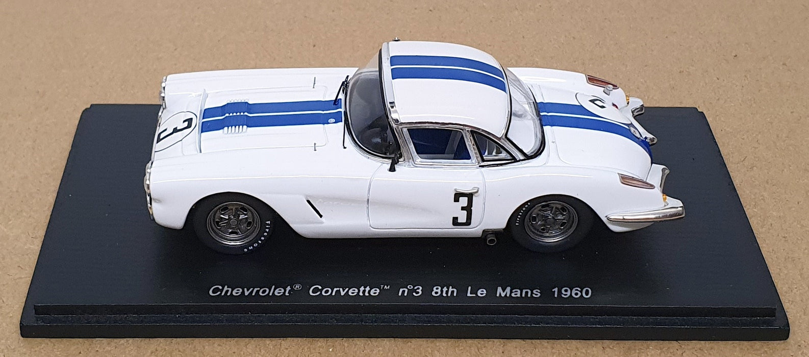 Spark 1/43 Scale S1539 - Chevrolet Corvette #3 8th Le Mans 1960 Fitch/Grossman