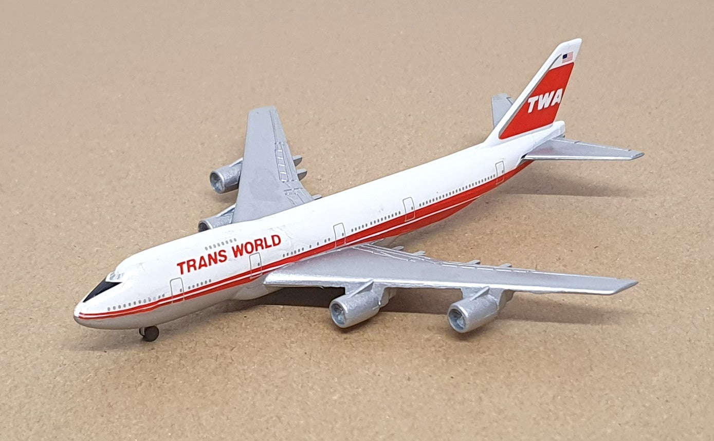 Schabak 1/600 Scale Diecast 901/10 - Boeing 747-200 Aircraft TWA - White/Red